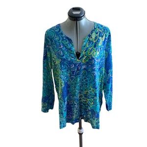 Lilly Pulitzer popover tunic sea blue Lilly’s Lagoon